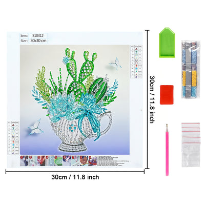 Cactus in Flower Pot Special Shaped Drills Diamond Painting