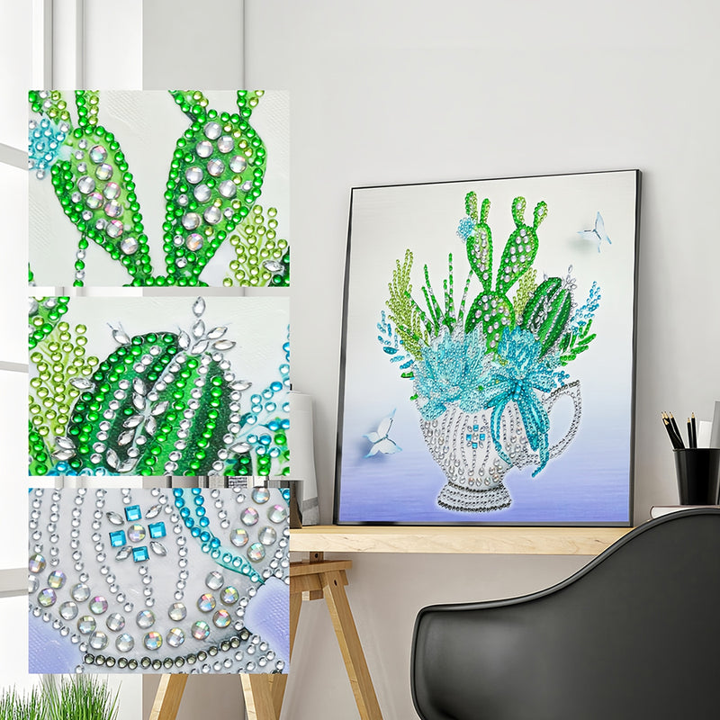 Cactus in Flower Pot Special Shaped Drills Diamond Painting