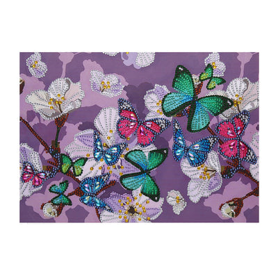 Colorful Butterflies and White Flowers Special Shaped Drills Diamond Painting