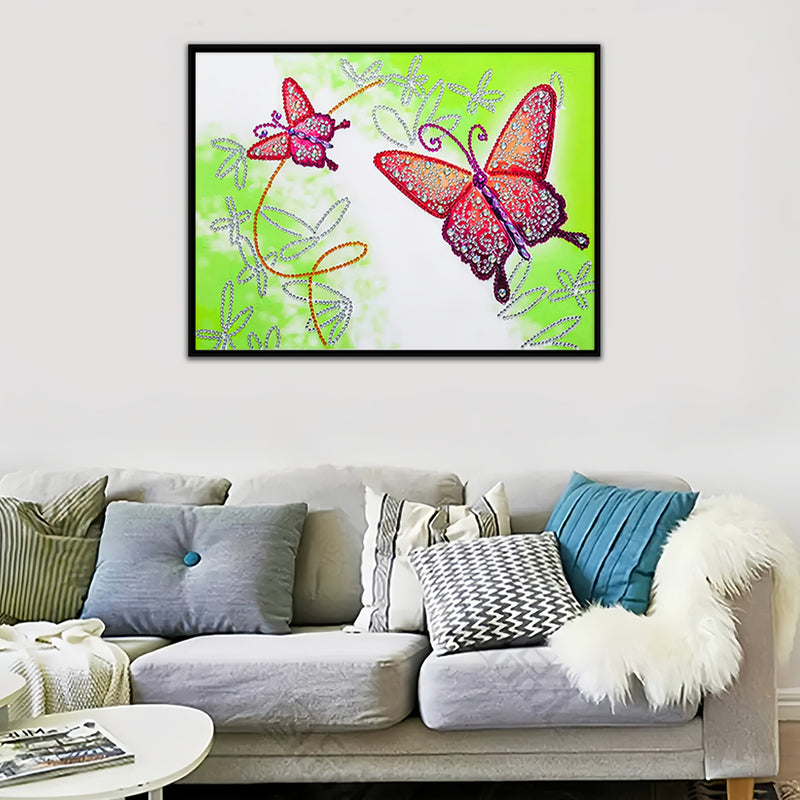 Two Red Butterflies Special Shaped Drills Diamond Painting