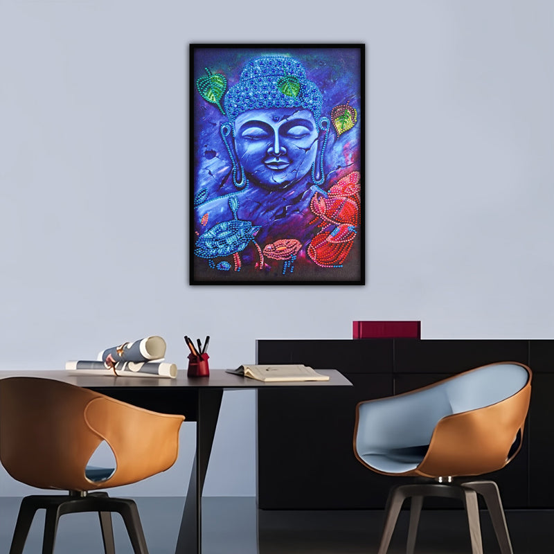 Blue Buddha Statue Special Shaped Drills Diamond Painting