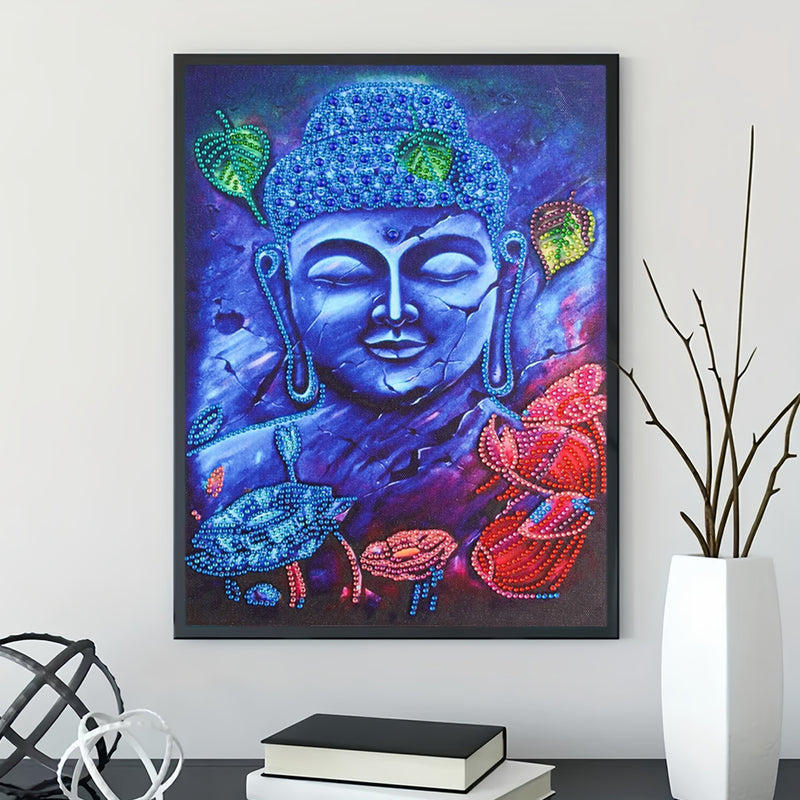 Blue Buddha Statue Special Shaped Drills Diamond Painting