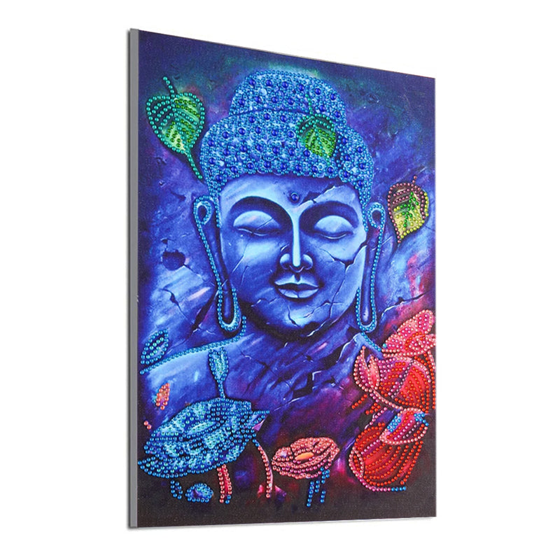 Blue Buddha Statue Special Shaped Drills Diamond Painting