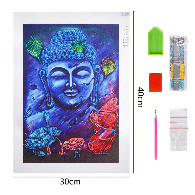 Blue Buddha Statue Special Shaped Drills Diamond Painting