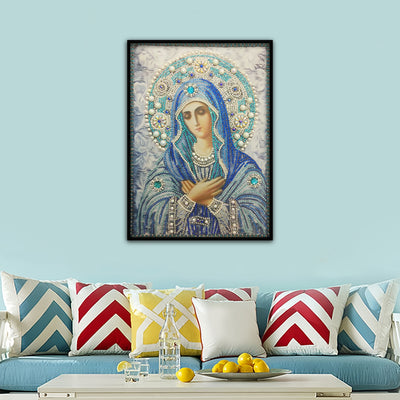 Virgin Mary in Blue Special Shaped Drills Diamond Painting