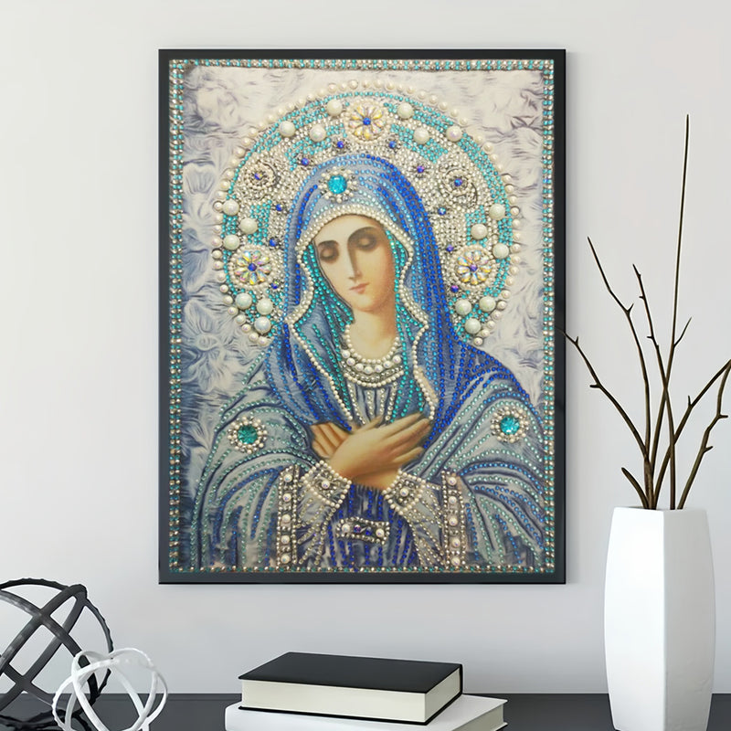 Virgin Mary in Blue Special Shaped Drills Diamond Painting