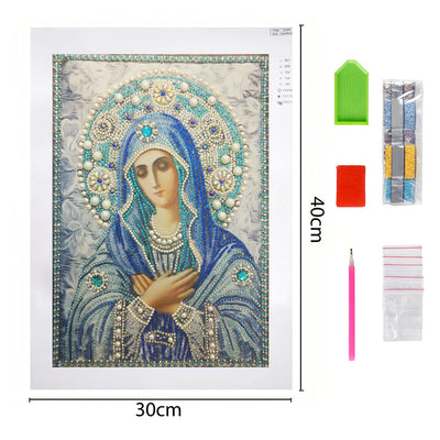 Virgin Mary in Blue Special Shaped Drills Diamond Painting