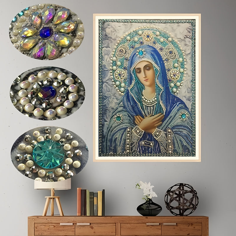 Virgin Mary in Blue Special Shaped Drills Diamond Painting