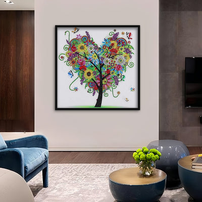 Heart Four Seasons Trees Special Shaped Drills Diamond Painting