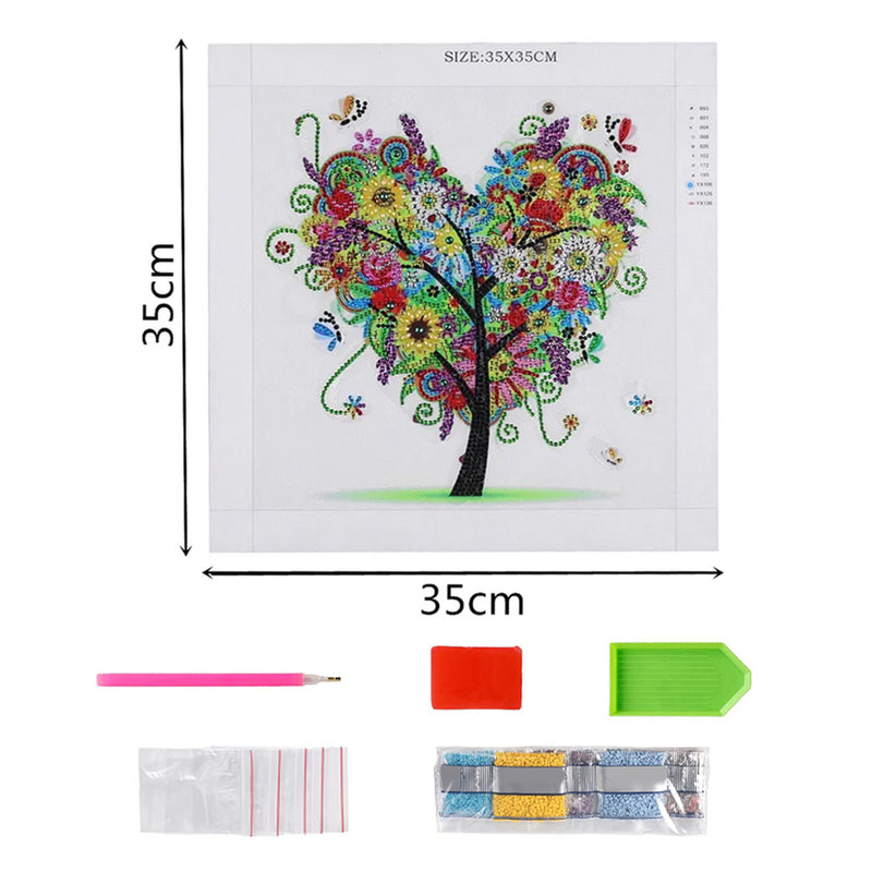 Heart Four Seasons Trees Special Shaped Drills Diamond Painting