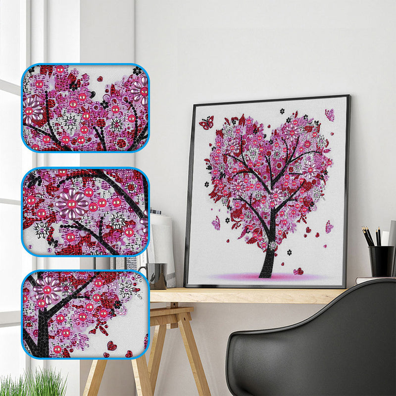 Heart Four Seasons Trees Special Shaped Drills Diamond Painting