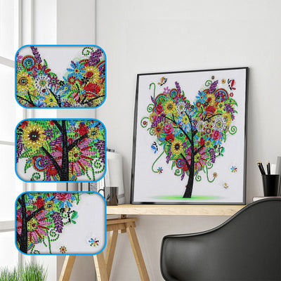 Heart Four Seasons Trees Special Shaped Drills Diamond Painting