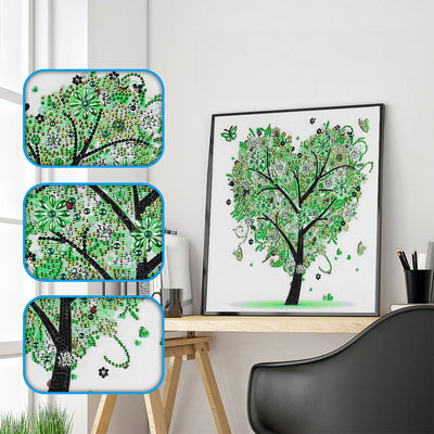 Heart Four Seasons Trees Special Shaped Drills Diamond Painting