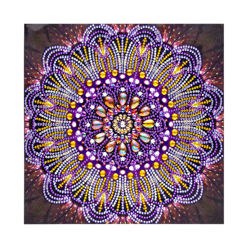 Purple Lines Mandala Special Shaped Drills Diamond Painting