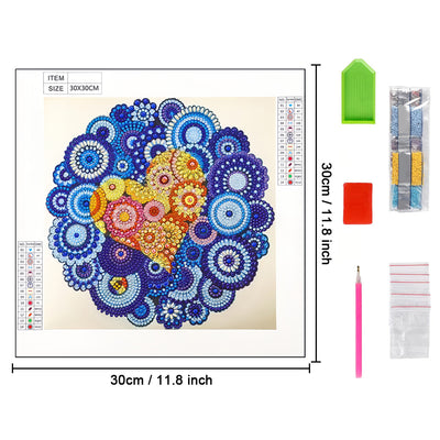 Heart in Mandala Special Shaped Drills Diamond Painting