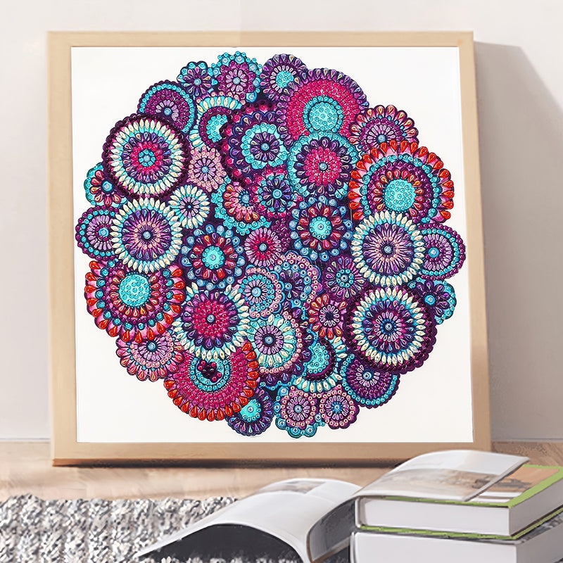 Red Bohemian Mandala Special Shaped Drills Diamond Painting