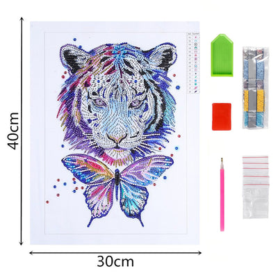 Butterfly Tiger Special Shaped Drills Diamond Painting