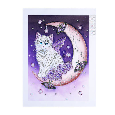 Butterfly Cat on the Moon Special Shaped Drills Diamond Painting