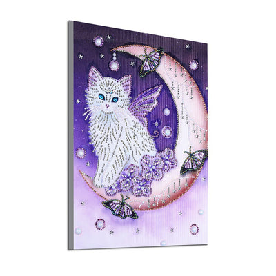 Butterfly Cat on the Moon Special Shaped Drills Diamond Painting