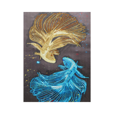 Golden and Blue Fish Special Shaped Drills Diamond Painting