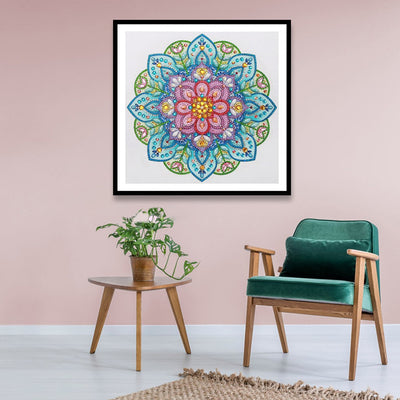 Green Mandala Flower Special Shaped Drills Diamond Painting