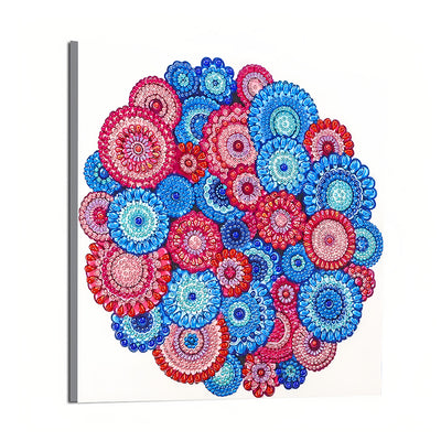 Red and Blue Bohemian Mandala Special Shaped Drills Diamond Painting