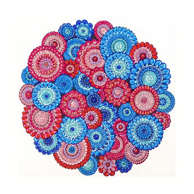 Red and Blue Bohemian Mandala Special Shaped Drills Diamond Painting