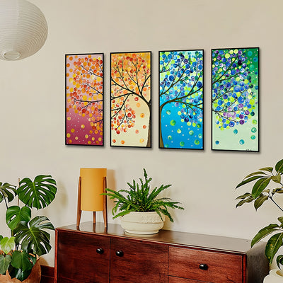 Colorful Four Seasons Tree 4 Pack Special Shaped Drills Diamond Painting