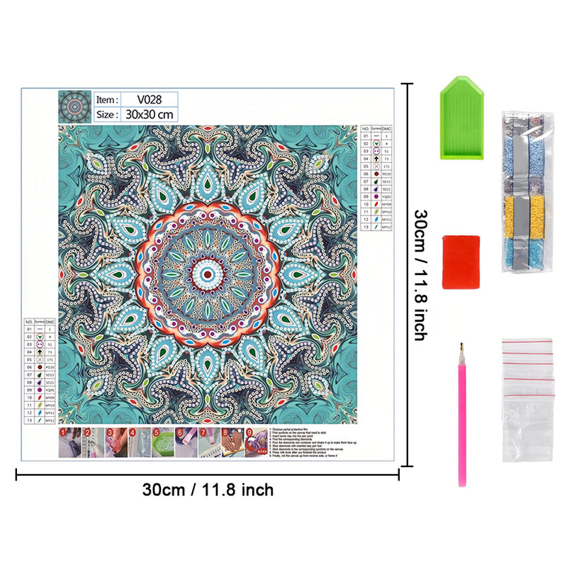 Blue Mandala Special Shaped Drills Diamond Painting