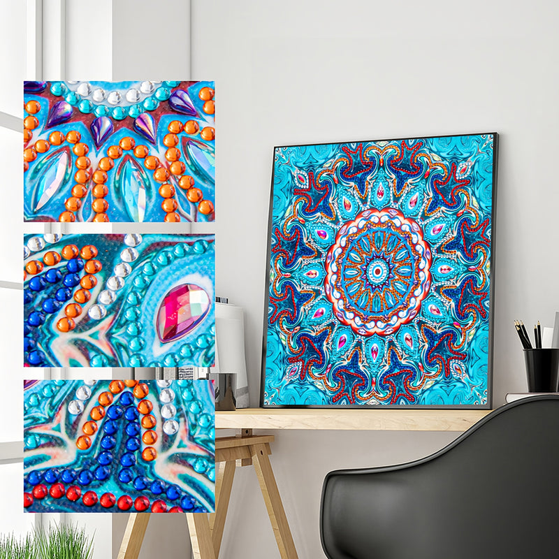 Blue Mandala Special Shaped Drills Diamond Painting