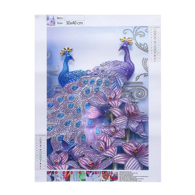 Peacock and Lily Special Shaped Drills Diamond Painting