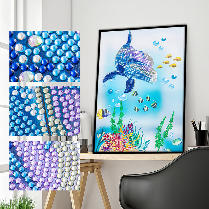 Cute Dolphin Special Shaped Drills Diamond Painting