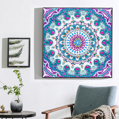 Blue and Purple Mandala Special Shaped Drills Diamond Painting