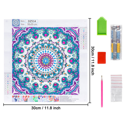 Blue and Purple Mandala Special Shaped Drills Diamond Painting