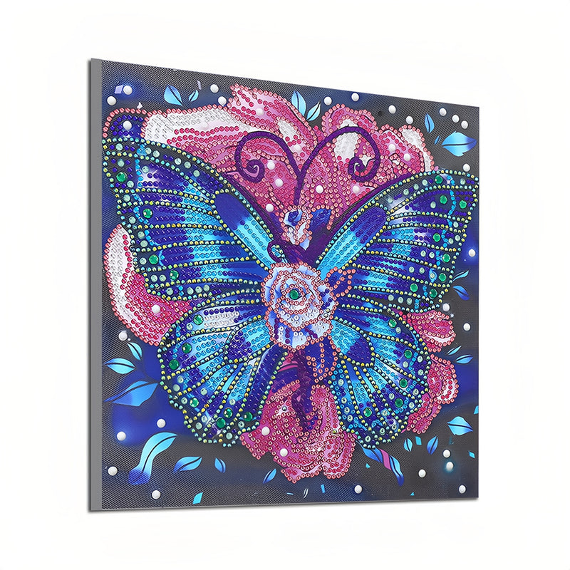 Butterfly on Flower Special Shaped Drills Diamond Painting