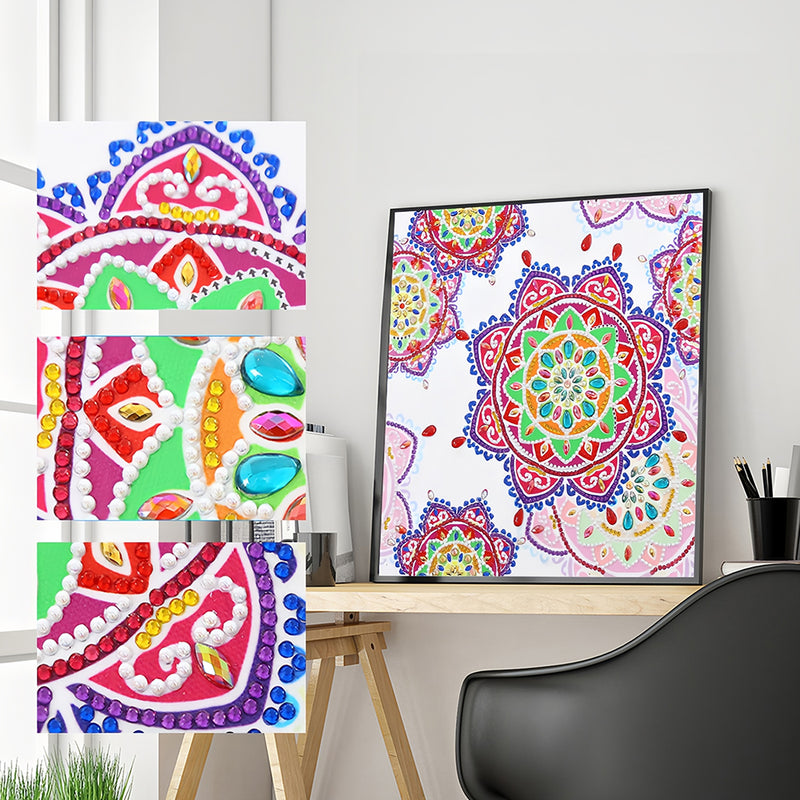 Red and Pink Mandala Special Shaped Drills Diamond Painting