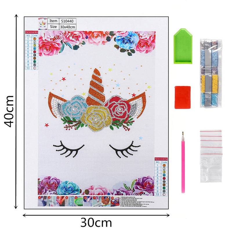 Shy Flower Unicorn Special Shaped Drills Diamond Painting