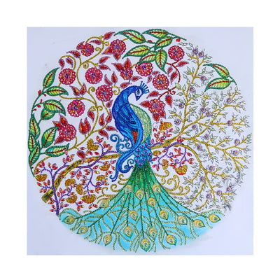 Peacock and Flower Tree Special Shaped Drills Diamond Painting