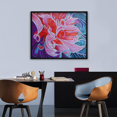 Abstract Pink Flower Special Shaped Drills Diamond Painting