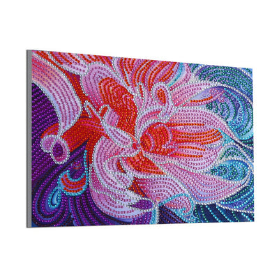 Abstract Pink Flower Special Shaped Drills Diamond Painting