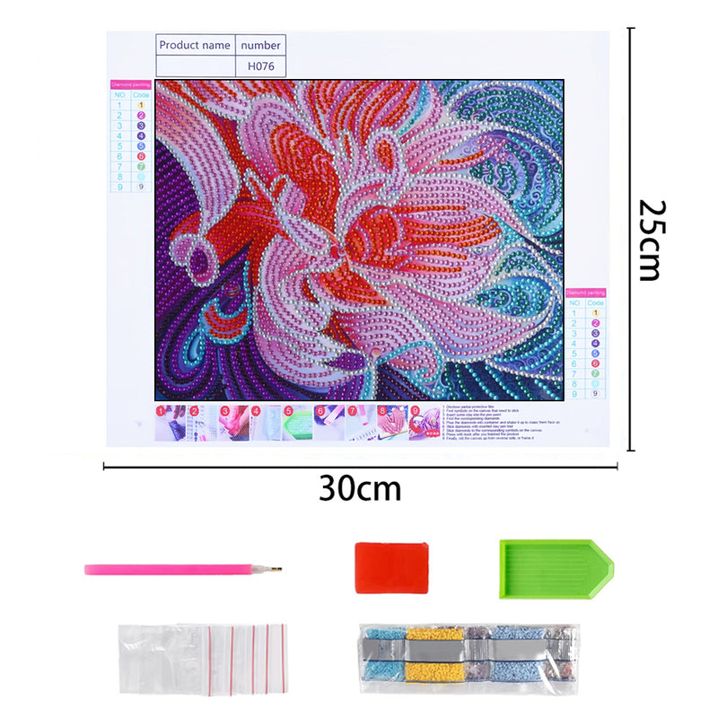 Abstract Pink Flower Special Shaped Drills Diamond Painting