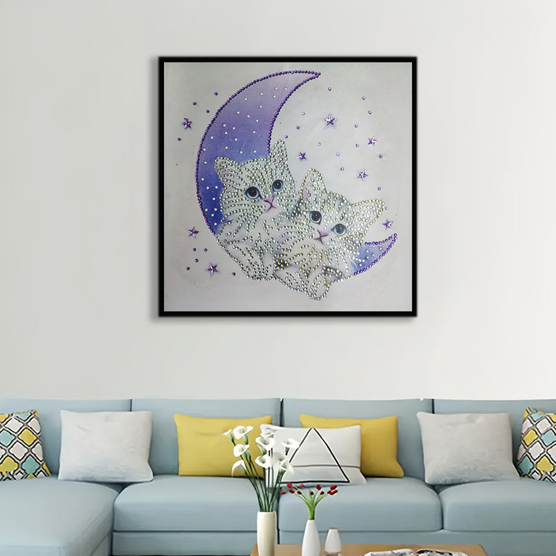 Cat on the Moon Special Shaped Drills Diamond Painting