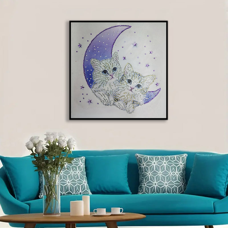 Cat on the Moon Special Shaped Drills Diamond Painting