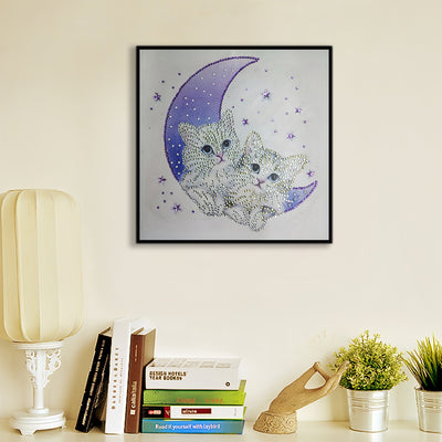 Cat on the Moon Special Shaped Drills Diamond Painting