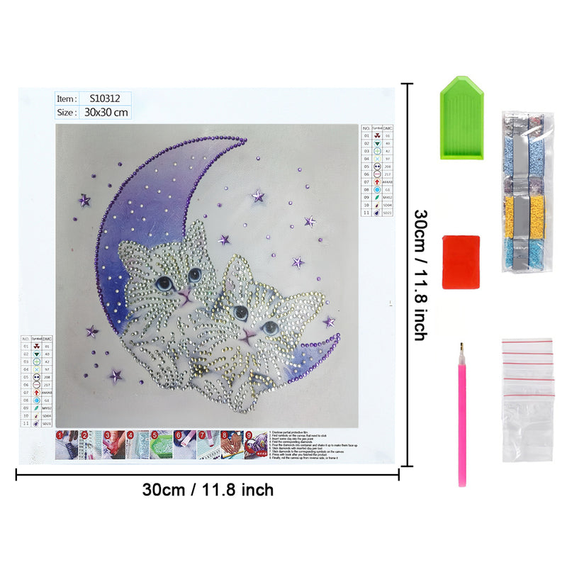 Cat on the Moon Special Shaped Drills Diamond Painting