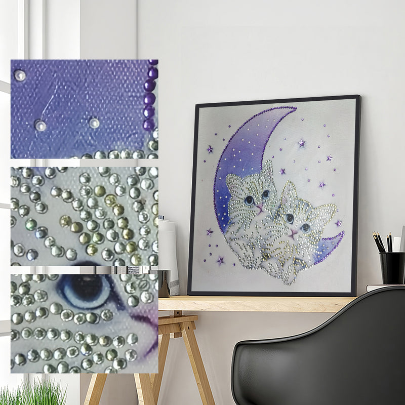 Cat on the Moon Special Shaped Drills Diamond Painting