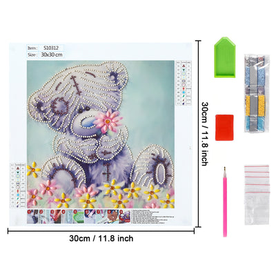 Bear and Daisy Special Shaped Drills Diamond Painting