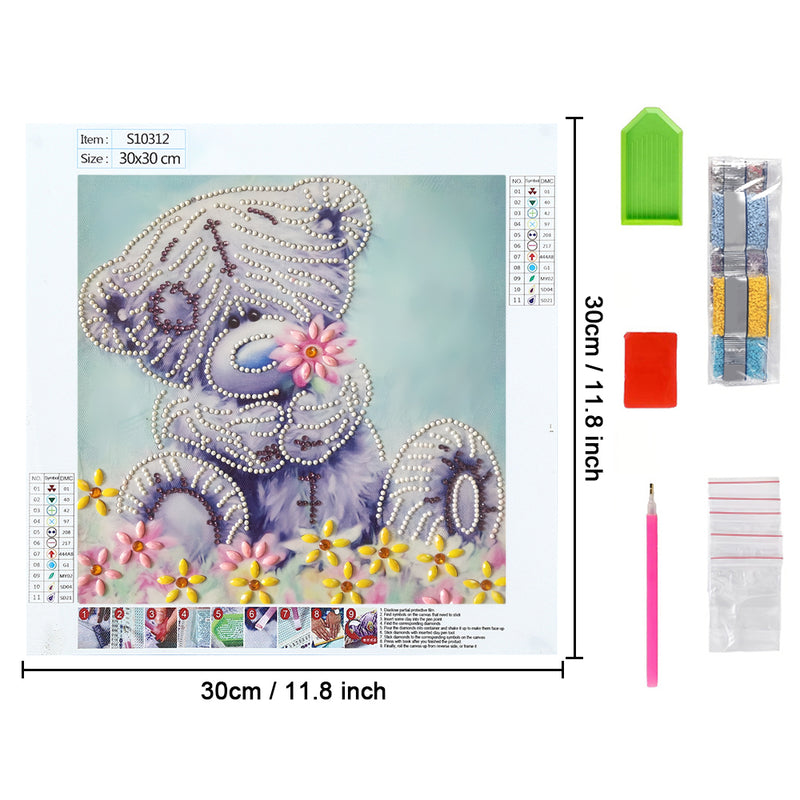 Bear and Daisy Special Shaped Drills Diamond Painting