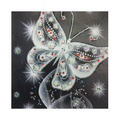 White Transparent Butterfly Special Shaped Drills Diamond Painting