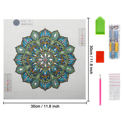 Green and Blue Mandala Special Shaped Drills Diamond Painting